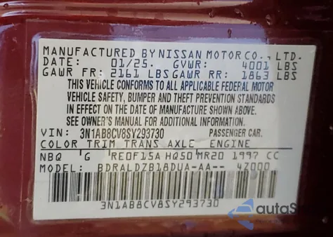 2025 Nissan Sentra Sv z USA, uszkodzony, nr VIN 3N1AB8CV8SY293730